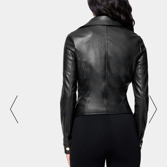 NWOT Black Vegan Leather Moto Jacket (S) - Picture 4 of 4